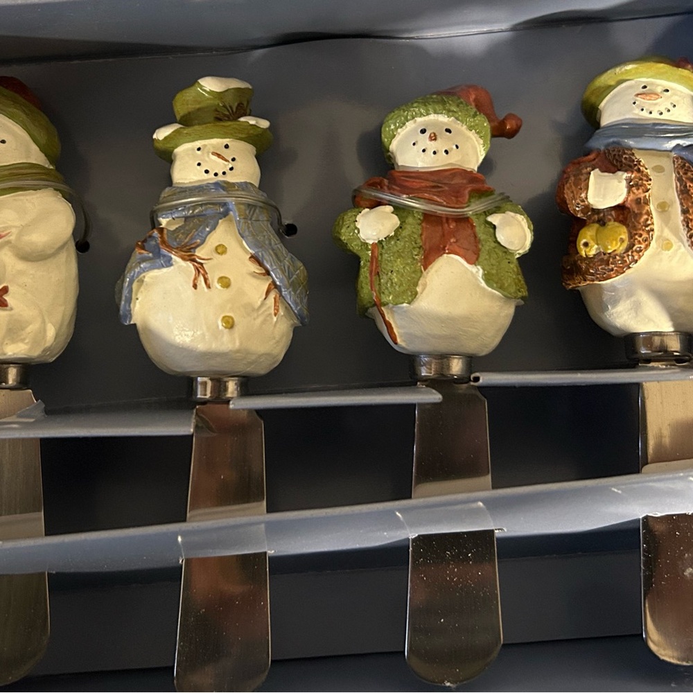 Snowman Cheese Spreaders Set